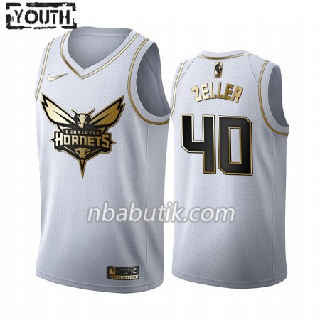 NBA Børn Trøje Charlotte Hornets Cody Zeller 40 Nike 2019-20 Hvid Golden Edition Swingman NBA Børn Trøje Charlotte Hornets Cody Zeller 40 Nike 2019-20 Hvid Golden Edition Swingman